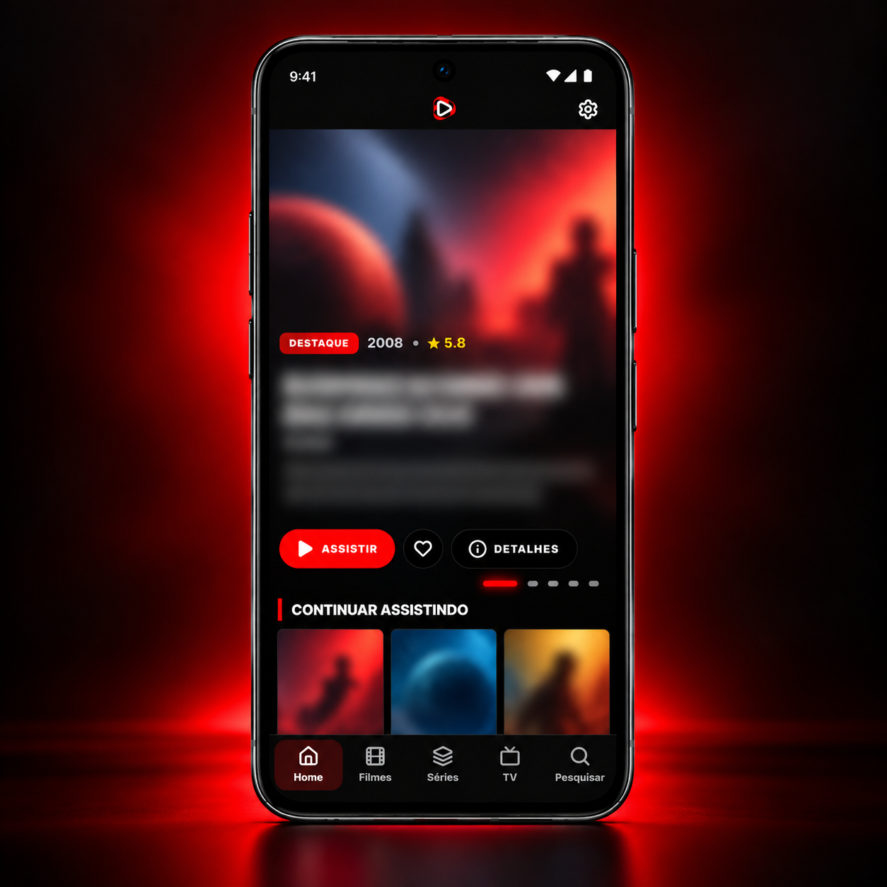 Interface do Nexon Player em um celular